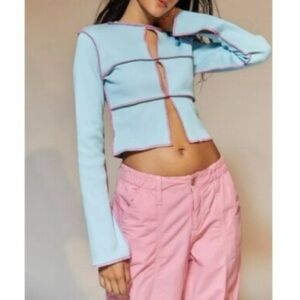 The Ragged Priest Urban Outfitters Women's Blue Y2K Cutout Top